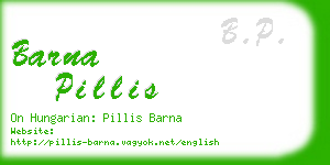 barna pillis business card